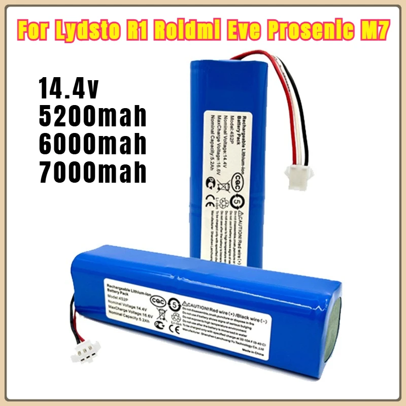14.4V 5200mah/6000mah/7000mah 4S2P Lithium Battery for Lydsto R1 Roidmi Eve Prosenic M7 14.4v Robotic Vacuum Cleaner
14.4V 5200mah/6000mah/7000mah 4S2P Lithium Battery for Lydsto R1 Roidmi Eve Prosenic M7 14.4v Robotic Vacuum Cleaner