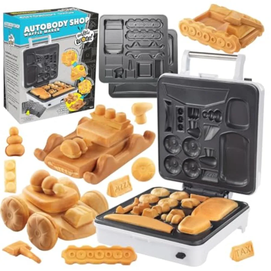 Auto Body Shop Waffle Maker with 20+ Custom Shaped Pieces for Cars Trucks Vehicles Nonstick 4 Removable Plates Quick Cleanup In
Auto Body Shop Waffle Maker with 20+ Custom Shaped Pieces for Cars Trucks Vehicles Nonstick 4 Removable Plates Quick Cleanup In