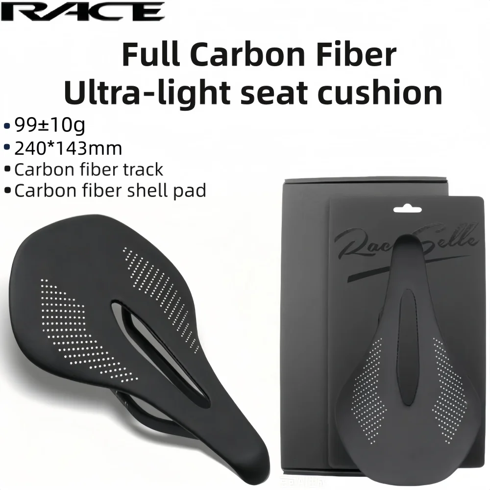 Full-Carbon Ultralight Shell EVA Bicycle Saddle,99g,MTB/Road Racing Bike Cushion,143x240mm,Carbon Rail 7x9mm,Bike Parts
Full-Carbon Ultralight Shell EVA Bicycle Saddle,99g,MTB/Road Racing Bike Cushion,143x240mm,Carbon Rail 7x9mm,Bike Parts