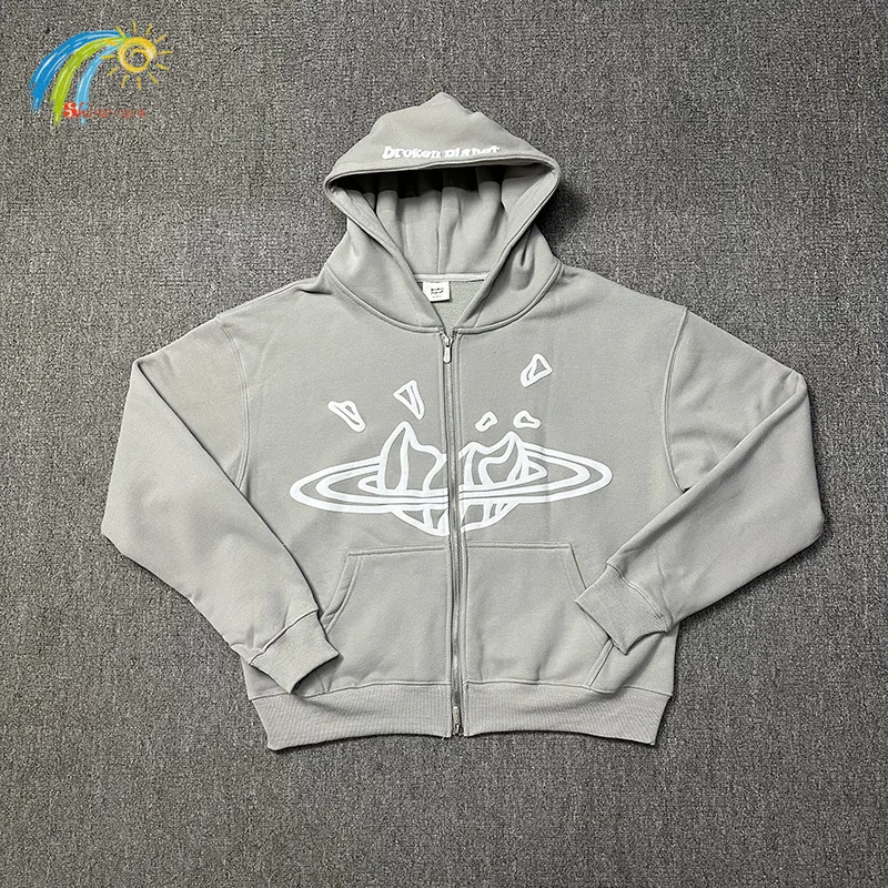Men Women Couple Casual Gray Broken Planet Zipper Hoodie High Quality Foam Logo Pullover Simple Loose Sweatshirts With Tags
Men Women Couple Casual Gray Broken Planet Zipper Hoodie High Quality Foam Logo Pullover Simple Loose Sweatshirts With Tags
