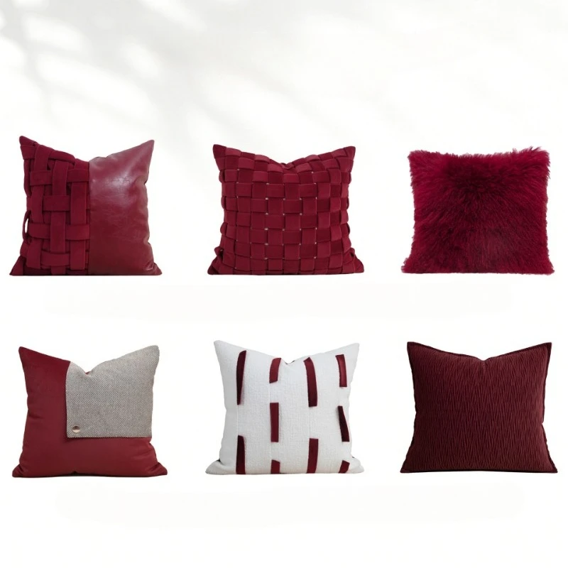 30x50/45X45CM Wine Red Throw Pillow Cover Homestay Weaving Stamping Waist Cushion Cover Decor Home Decorative Pillowcase
30x50/45X45CM Wine Red Throw Pillow Cover Homestay Weaving Stamping Waist Cushion Cover Decor Home Decorative Pillowcase