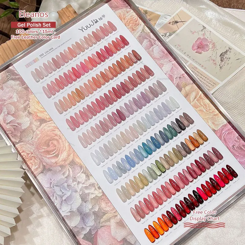 YUUJA 100Pcs 15ml Jelly Gel Nail Polish Set With Color Card Crystal Nude Pink Soak Off UV Gel Kit For Nail Art Manicure Gel
YUUJA 100Pcs 15ml Jelly Gel Nail Polish Set With Color Card Crystal Nude Pink Soak Off UV Gel Kit For Nail Art Manicure Gel