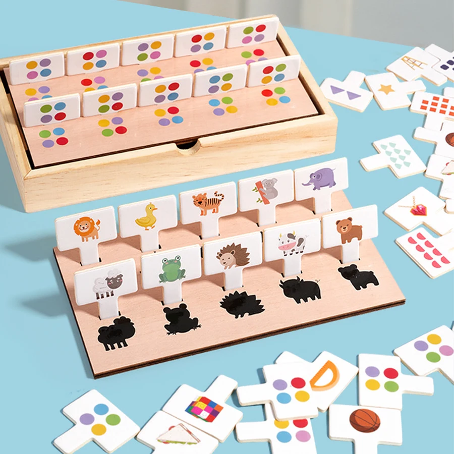 Wooden Matching Sorting Game Kids Montessori Educational Toy Animal Color Shape Number Recognition Puzzle Learning Toy
Wooden Matching Sorting Game Kids Montessori Educational Toy Animal Color Shape Number Recognition Puzzle Learning Toy