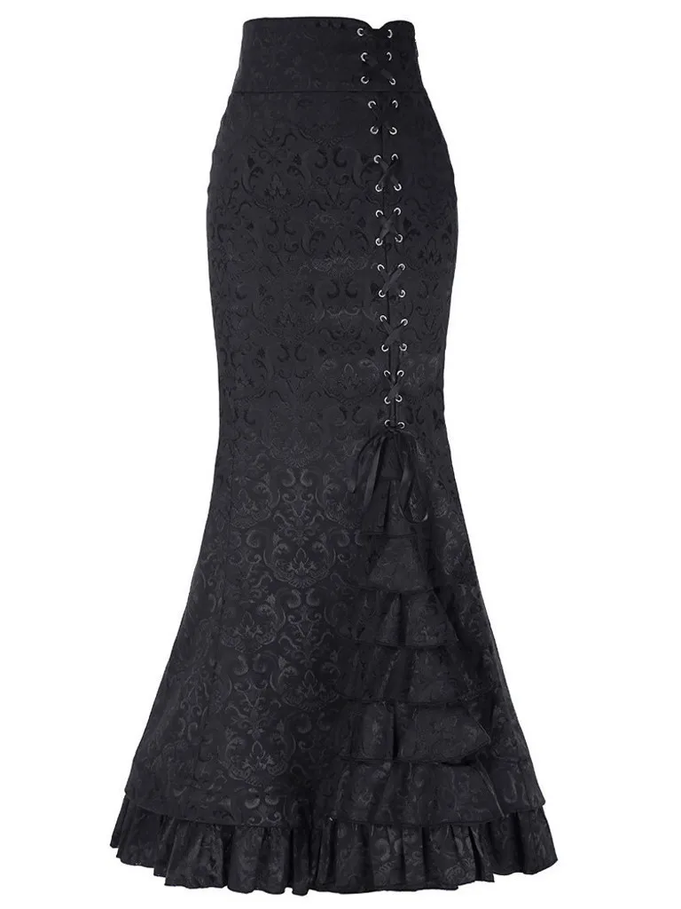 Винтажные готические длинные юбки, женская юбка в стиле панк с рыбьим хвостом, новая темпераментная готическая юбка с высокой талией, праздничная праздничная одежда, женская одежда
Винтажные готические длинные юбки, женская юбка в стиле панк с рыбьим хвостом, новая темпераментная готическая юбка с высокой талией, праздничная праздничная одежда, женская одежда