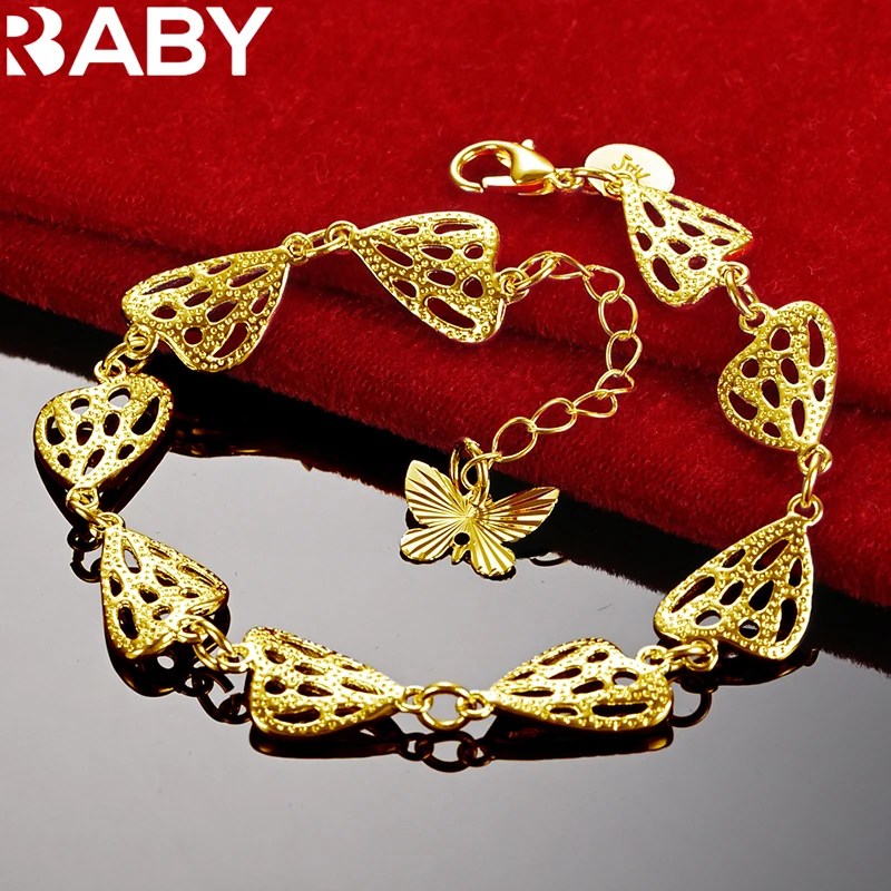 URBABY 18K Gold Butterfly All Heart Bracelet Chain For Women's Charm Jewelry Fashion Party Accessories Wedding Engagement Gift
URBABY 18K Gold Butterfly All Heart Bracelet Chain For Women's Charm Jewelry Fashion Party Accessories Wedding Engagement Gift