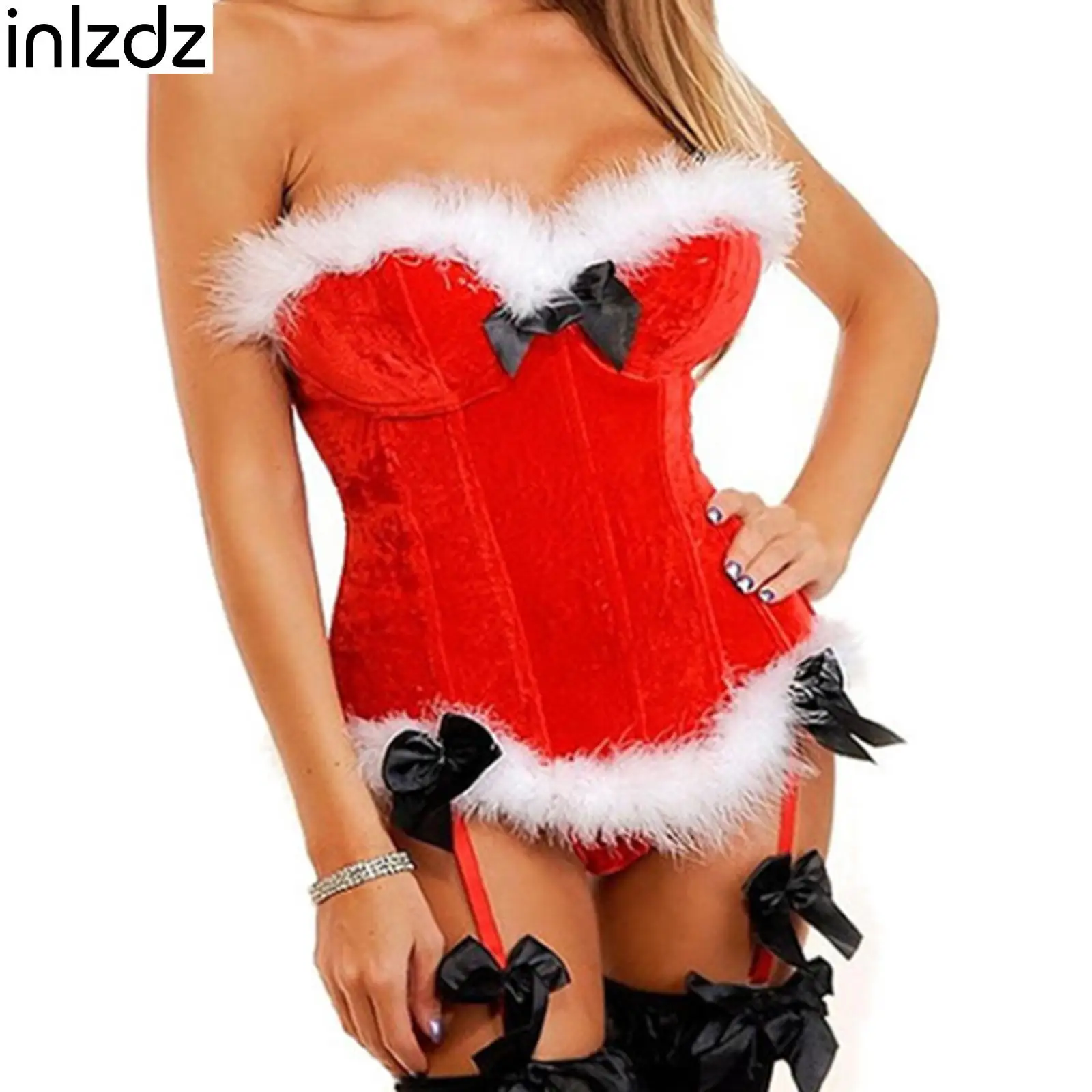 Adults Womens Sexy Christmas Corset Tops Cosplay Theme Party Stage Performance Costume Feather Trimming Corselet Lace-up Bustier
Adults Womens Sexy Christmas Corset Tops Cosplay Theme Party Stage Performance Costume Feather Trimming Corselet Lace-up Bustier