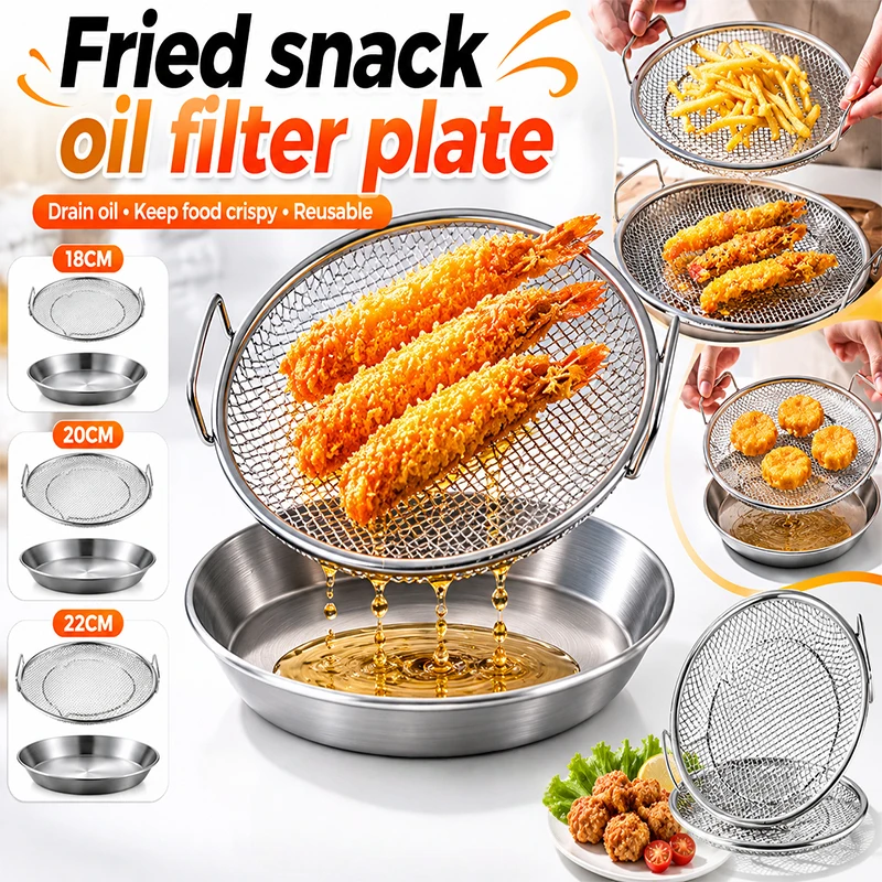 Stainless Steel Oil Strainer Fry Basket Mesh Sieve Kitchen Food Drainage Rack Cooking Tools Home Circular Filter Easy Clean Wash
Stainless Steel Oil Strainer Fry Basket Mesh Sieve Kitchen Food Drainage Rack Cooking Tools Home Circular Filter Easy Clean Wash