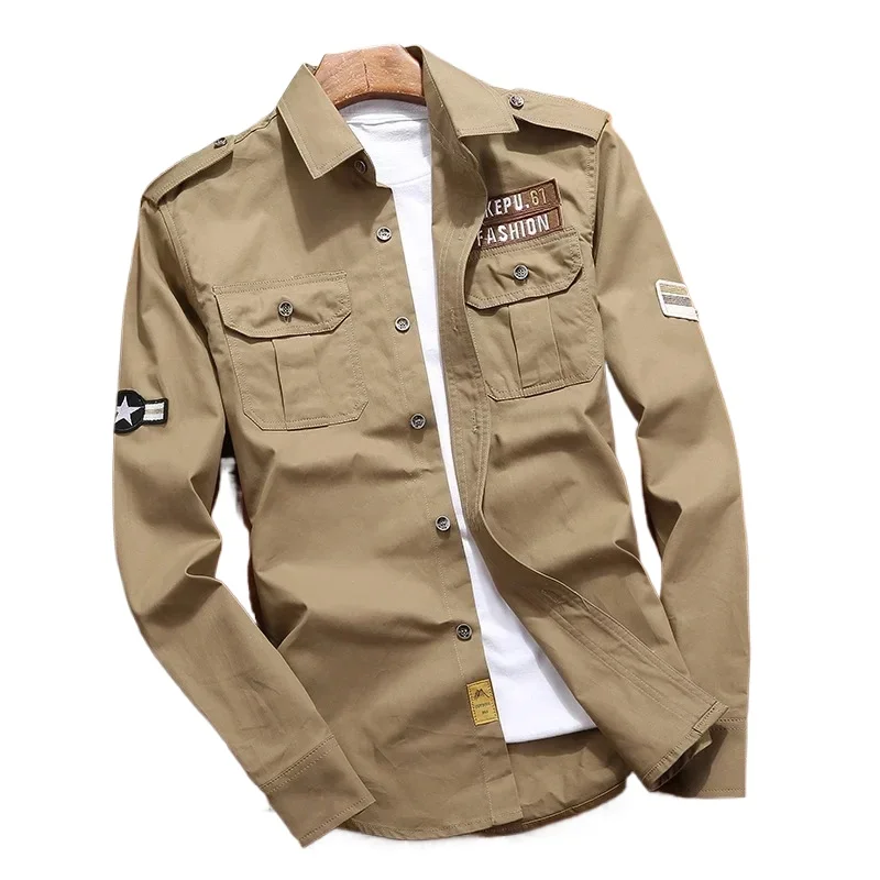 Men's Shirts Unload Cotton Shirt Khaki Casual Retro Slim Fit with Pocket Long Sleeve Vintage Jacket Streetwear Drop Shipping
Men's Shirts Unload Cotton Shirt Khaki Casual Retro Slim Fit with Pocket Long Sleeve Vintage Jacket Streetwear Drop Shipping