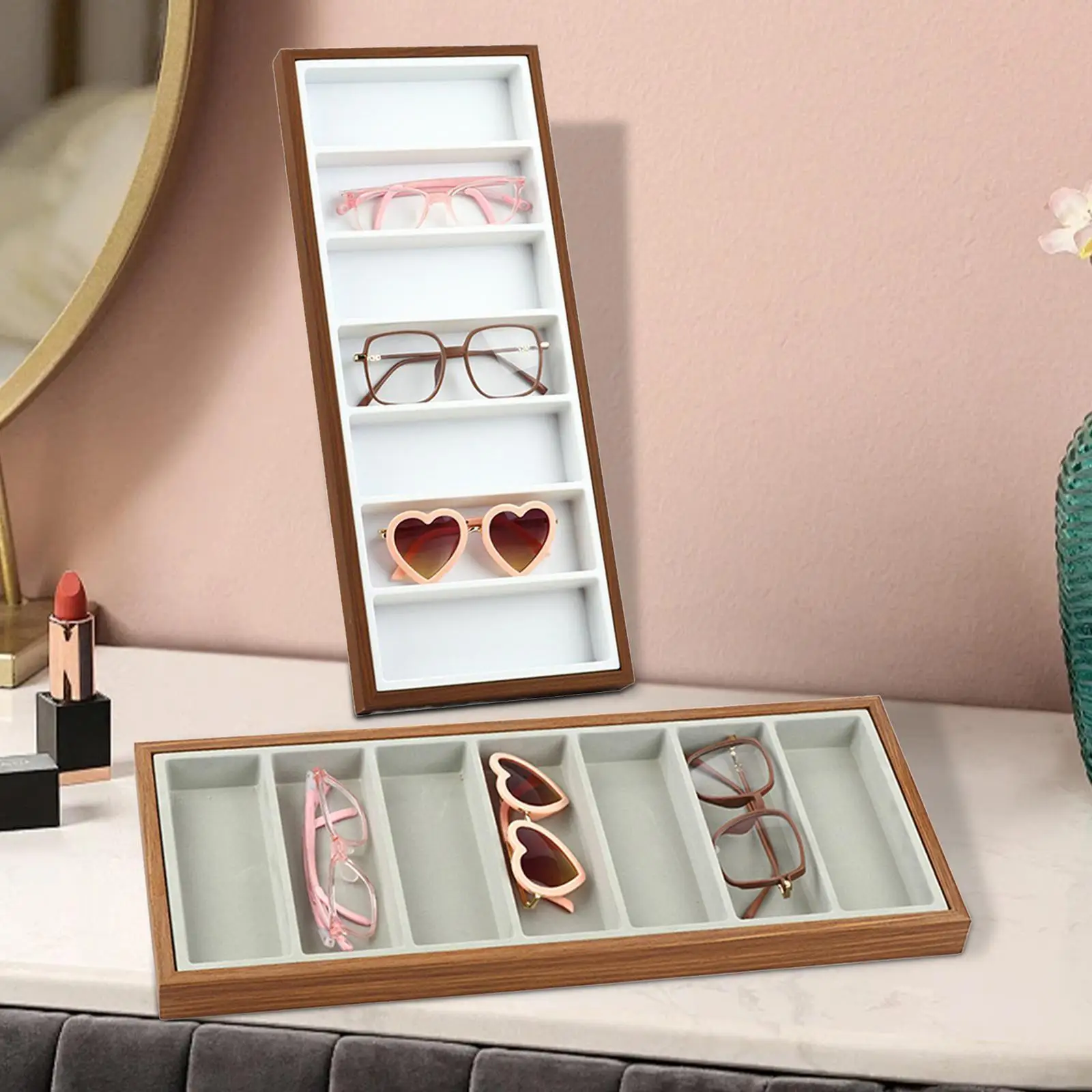 Коробка для очков, 7-слотовая витрина для очков для настольного ящика магазина
Коробка для очков, 7-слотовая витрина для очков для настольного ящика магазина