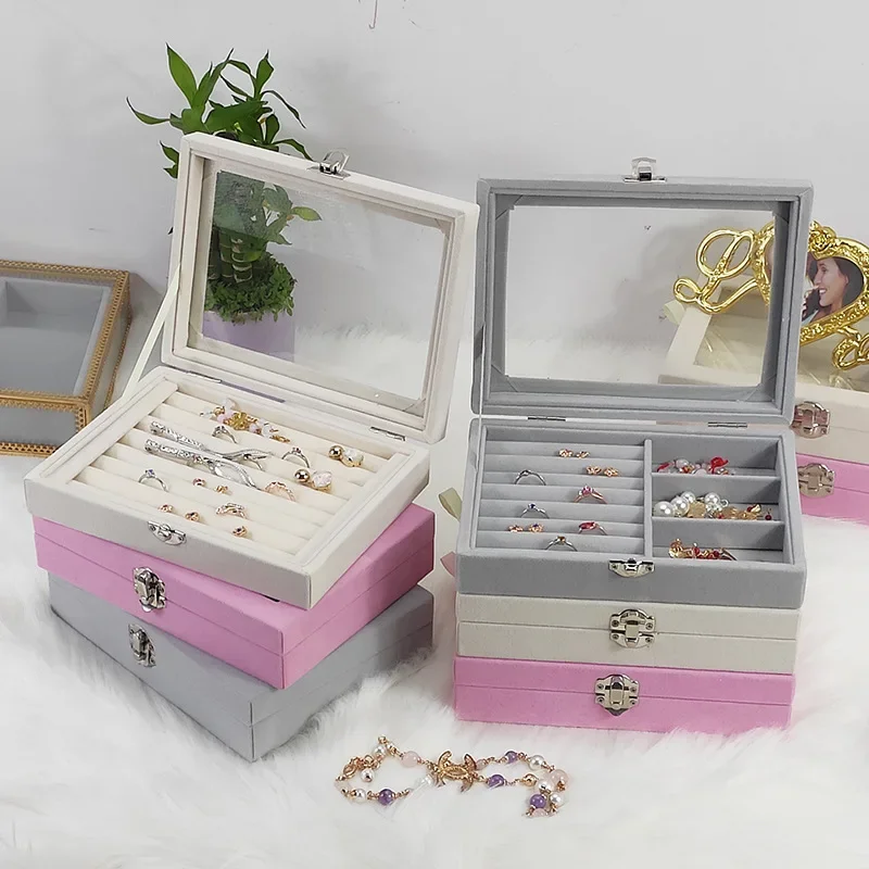 Portable Velvet Jewelry Ring Display Organizer Box Tray Holder Bedroom Desktop Earring Storage Showcase
Portable Velvet Jewelry Ring Display Organizer Box Tray Holder Bedroom Desktop Earring Storage Showcase