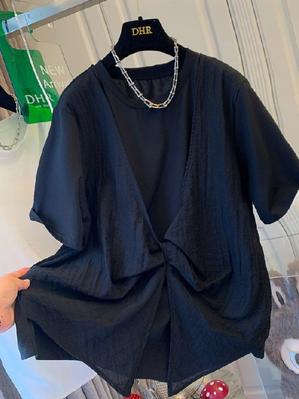 plus Size Women's T-Shirt Unique Knot Design Short Sleeve Loose Fit Summer Top Breathable Polyester Casual Style Knot
plus Size Women's T-Shirt Unique Knot Design Short Sleeve Loose Fit Summer Top Breathable Polyester Casual Style Knot