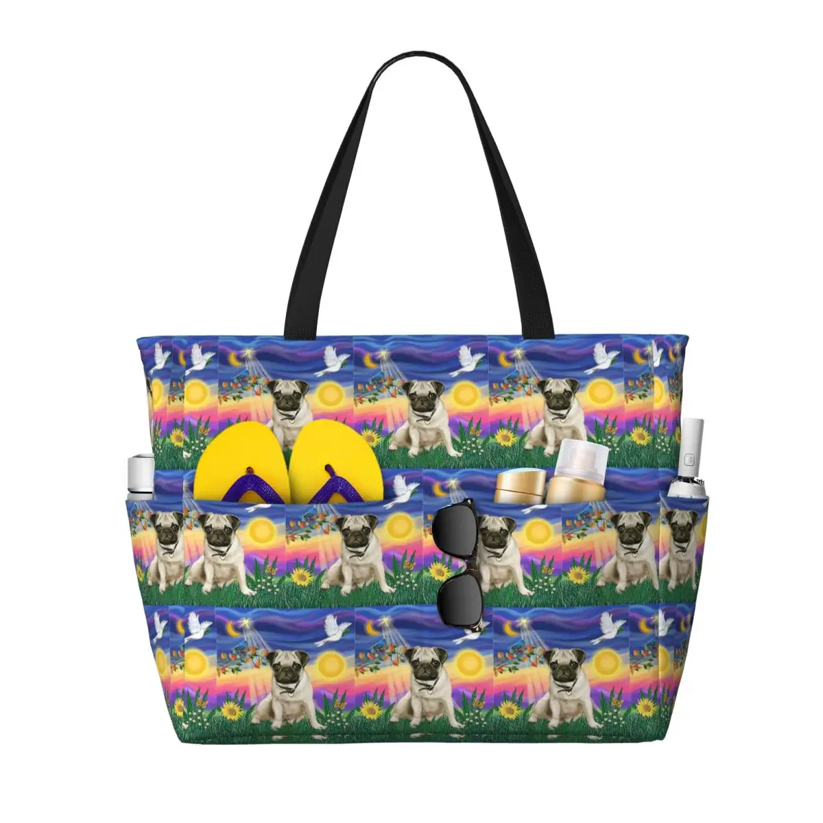 Twilight With A Pug Beach Tote Bag Sport Gym Yoga Duffle Large Tote Bag Women Travel Bag Fitness bag
Twilight With A Pug Beach Tote Bag Sport Gym Yoga Duffle Large Tote Bag Women Travel Bag Fitness bag