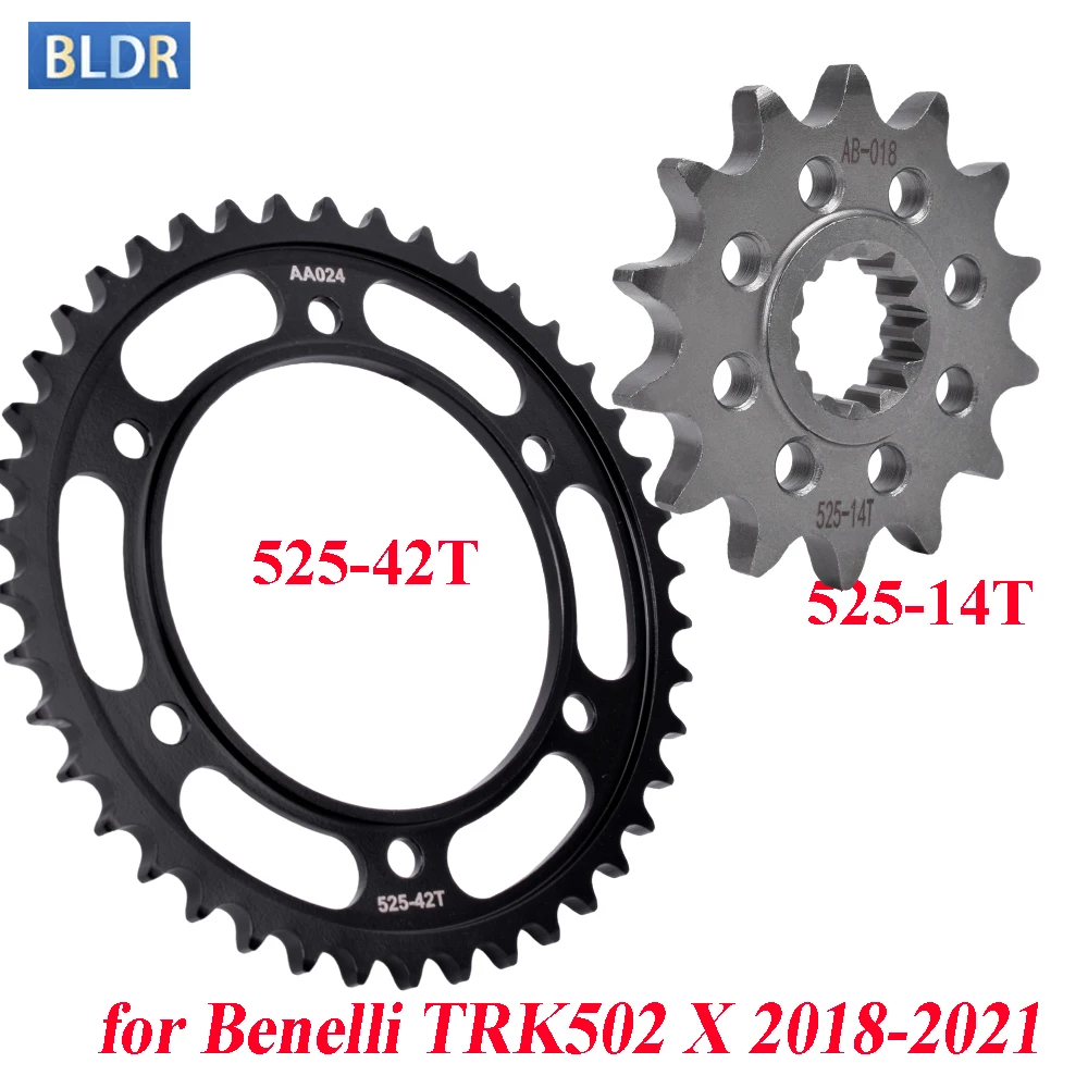 525 14T 42T Motorcycle Front Rear Sprocket Gear Wheel Cam for Benelli TRK502 X 2018 2019 2020 2021
525 14T 42T Motorcycle Front Rear Sprocket Gear Wheel Cam for Benelli TRK502 X 2018 2019 2020 2021