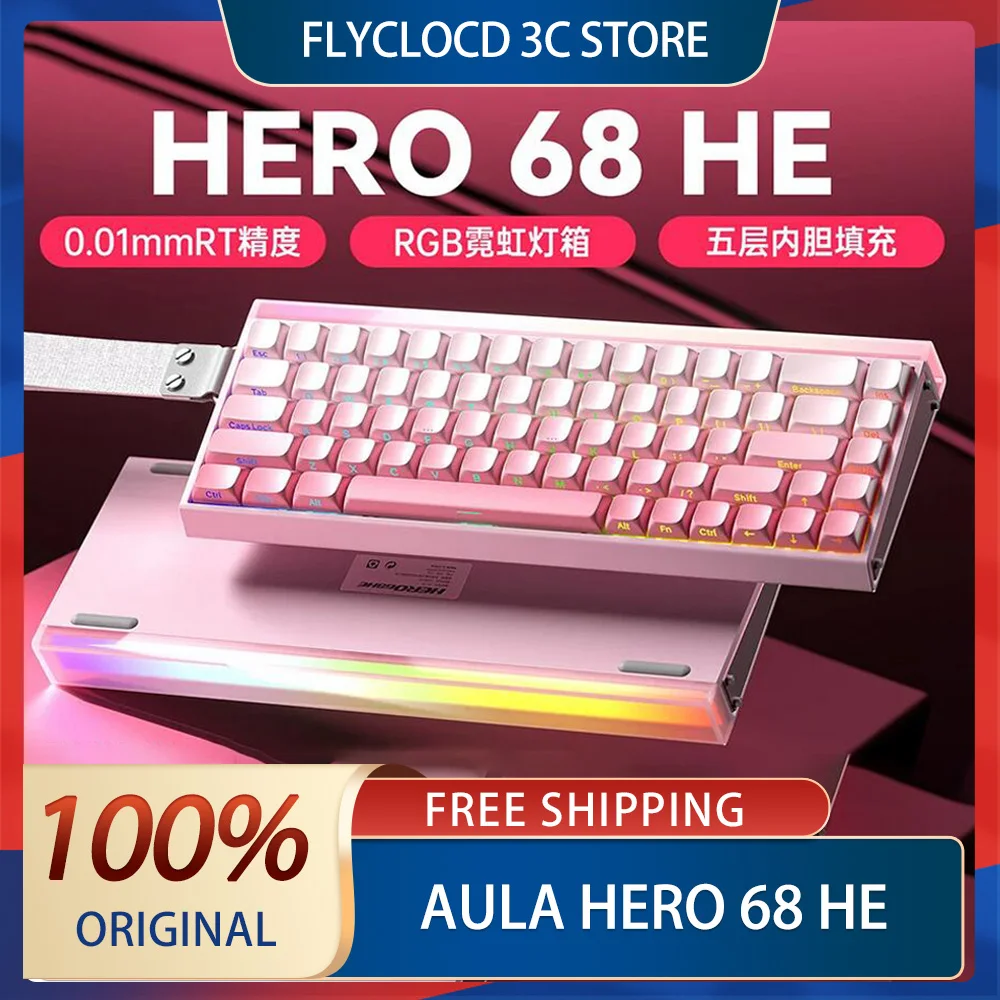 AULA HERO 68 HE Magenetic Switch Mechanical Keyboard Wired Keyboard Customized 8000Hz 0.01RT Gaming Keyboards PC Accessories
AULA HERO 68 HE Magenetic Switch Mechanical Keyboard Wired Keyboard Customized 8000Hz 0.01RT Gaming Keyboards PC Accessories