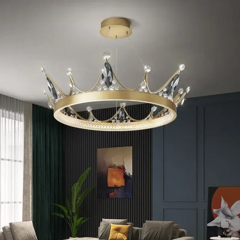 GHEUVNJ Crown New Nordic modern led chandelier simple living room bedroom Crown Crystal Chandelier Lamp
GHEUVNJ Crown New Nordic modern led chandelier simple living room bedroom Crown Crystal Chandelier Lamp