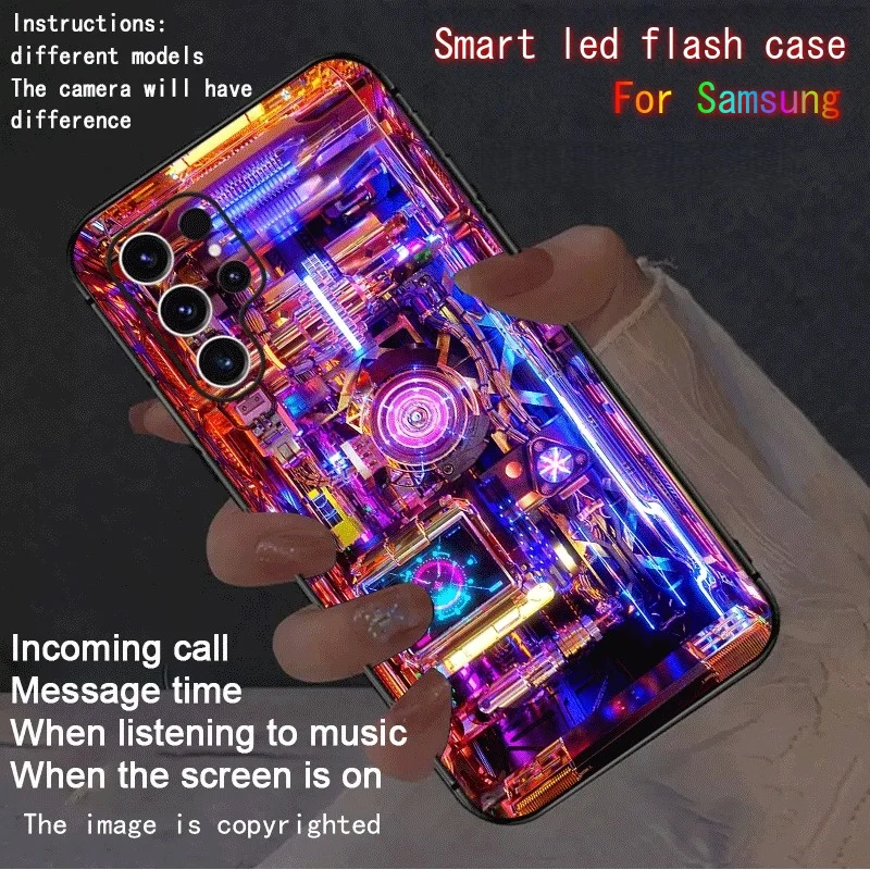 Cyber Circuit LED Flash Case For Samsung S26 S24 S23 S22 Plus FE S25 Ultra A55 A15 A17 Light Flash Mechanical Phone Back Cover
Cyber Circuit LED Flash Case For Samsung S26 S24 S23 S22 Plus FE S25 Ultra A55 A15 A17 Light Flash Mechanical Phone Back Cover