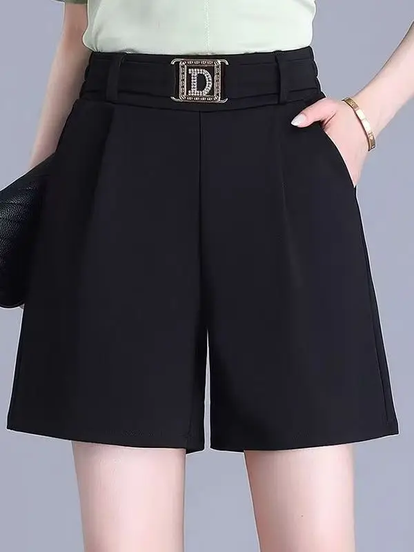 High Waist Straight Leg Suit Shorts Casual Elastic Pure Color Slimming A-Line Pants Women's Summer Fashion plus Size Trousers
High Waist Straight Leg Suit Shorts Casual Elastic Pure Color Slimming A-Line Pants Women's Summer Fashion plus Size Trousers