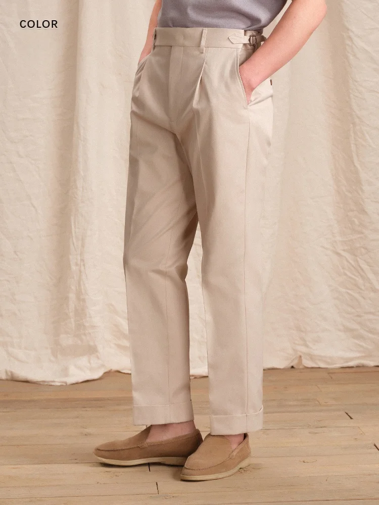 Cultum High Waist Cotton Straight Leg Men's Casual Pants Easy Care Iron Free Neapolitan Sle Busin Casual Trousers 
Cultum High Waist Cotton Straight Leg Men's Casual Pants Easy Care Iron Free Neapolitan Sle Busin Casual Trousers