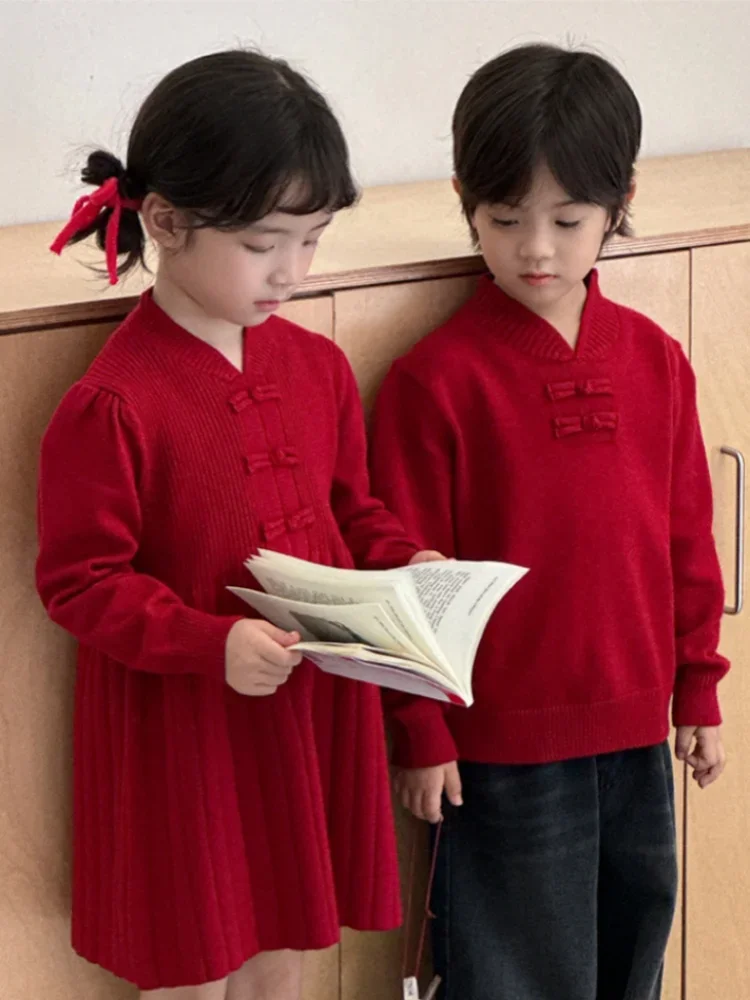 Family Matching Outfits Red Chinese New Year Sweater Winter 1-12 Years Girls Boys Sibling Knitted Tops S-3XL Adults Mom Dad Son
Family Matching Outfits Red Chinese New Year Sweater Winter 1-12 Years Girls Boys Sibling Knitted Tops S-3XL Adults Mom Dad Son