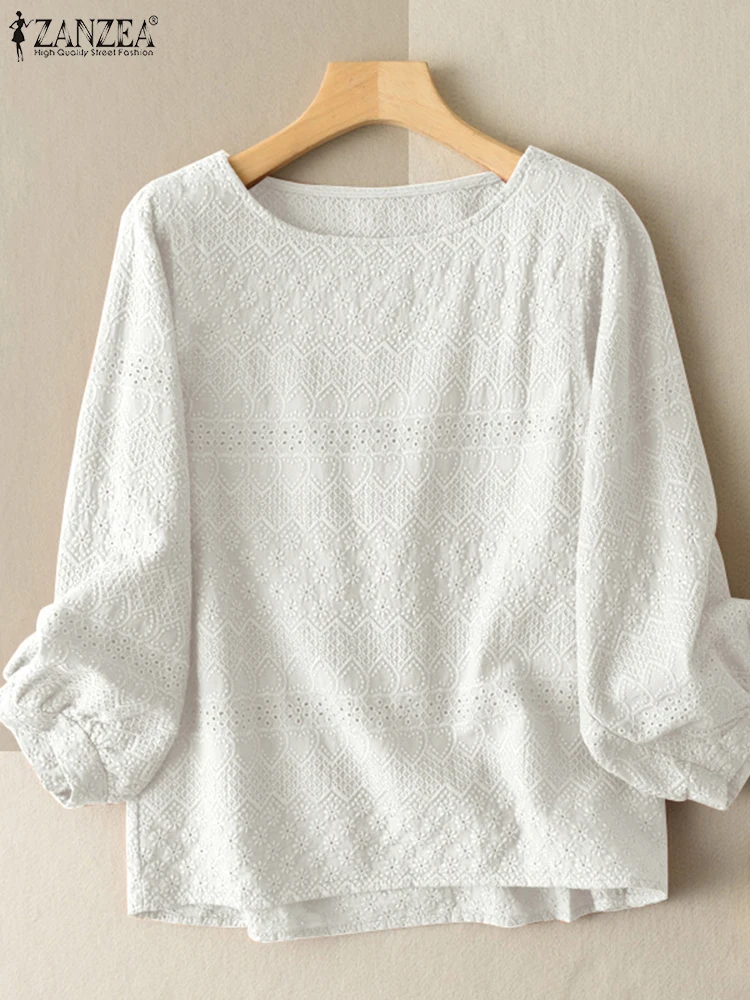 ZANZEA Summer Cotton Long Sleeve Shirt Tops Women Embroidery Blouse 2025 Casual Solid Color Hollow Out Blusas Femininas Oversize
ZANZEA Summer Cotton Long Sleeve Shirt Tops Women Embroidery Blouse 2025 Casual Solid Color Hollow Out Blusas Femininas Oversize