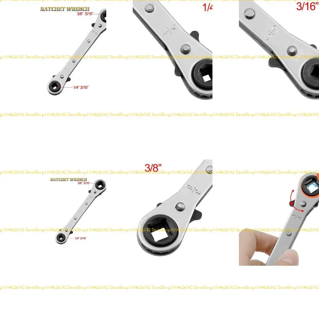 Q2Q4 3/16" 1/4" 5/16" 3/8" Double End Ratchet Wrench Air Conditioning Refrigeration Repair Tool
Q2Q4 3/16" 1/4" 5/16" 3/8" Double End Ratchet Wrench Air Conditioning Refrigeration Repair Tool