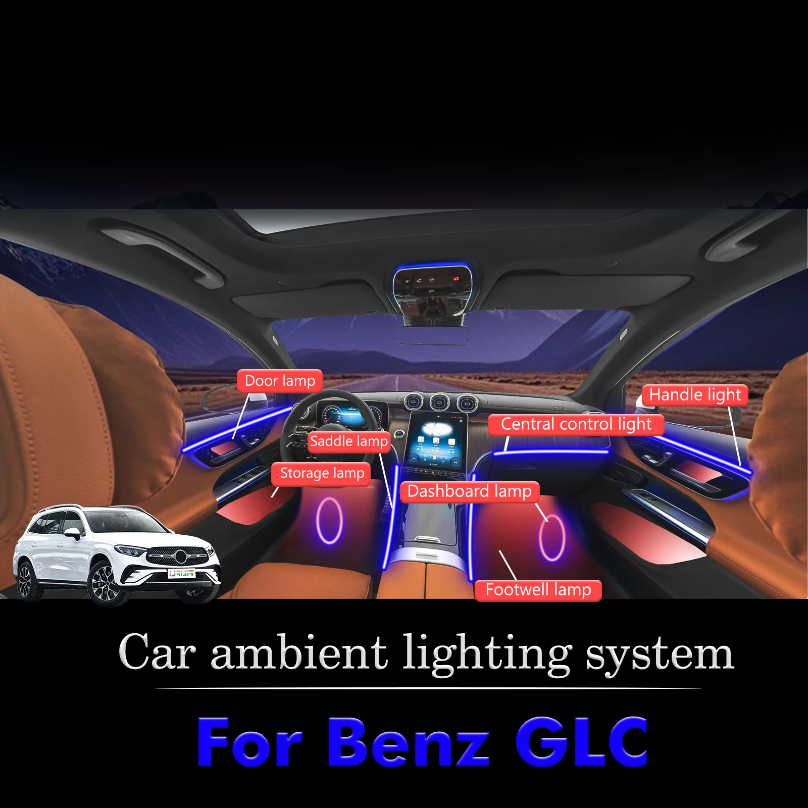 For BenZ GLC Car Interior Decorative Ambient Light RGB 64-Color LED Smart Remote Control Energy Saving Efficient Kit
For BenZ GLC Car Interior Decorative Ambient Light RGB 64-Color LED Smart Remote Control Energy Saving Efficient Kit