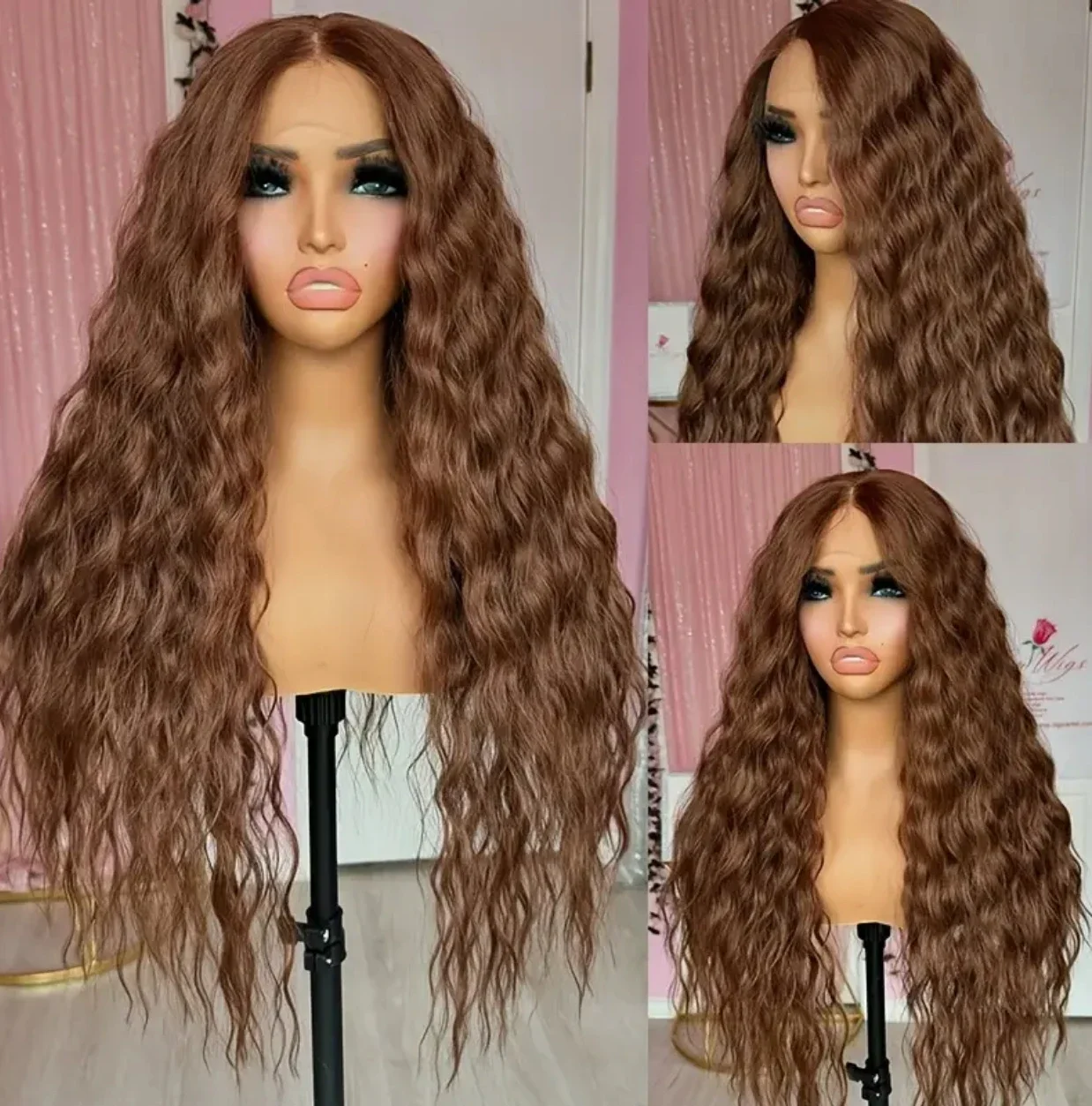 Chocolate Brown Water Wave Lace Frontal Wig 13x4 HD Curly Lace Front Wig Synthetic Heat Resistant Daily Party Cosplay Clearance
Chocolate Brown Water Wave Lace Frontal Wig 13x4 HD Curly Lace Front Wig Synthetic Heat Resistant Daily Party Cosplay Clearance