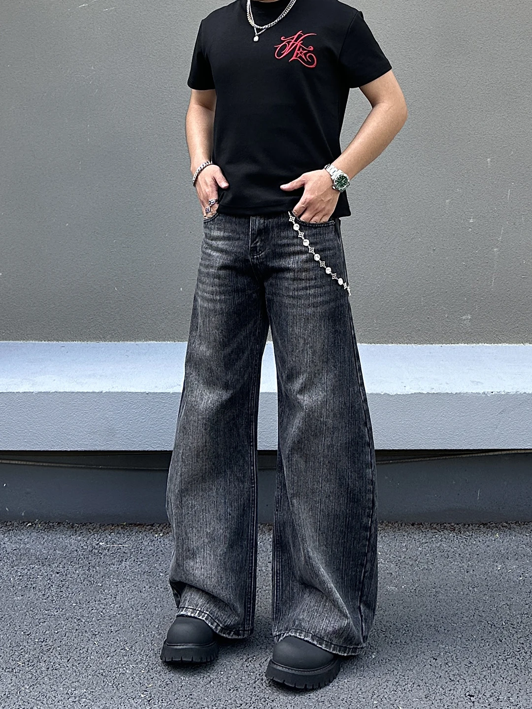 Cleanfit American Retro Washed Bamboo Patterned Wide Leg Jeans Men's Loose Slimming Spring Autumn Seasonal Straight Cut Trousers
Cleanfit American Retro Washed Bamboo Patterned Wide Leg Jeans Men's Loose Slimming Spring Autumn Seasonal Straight Cut Trousers