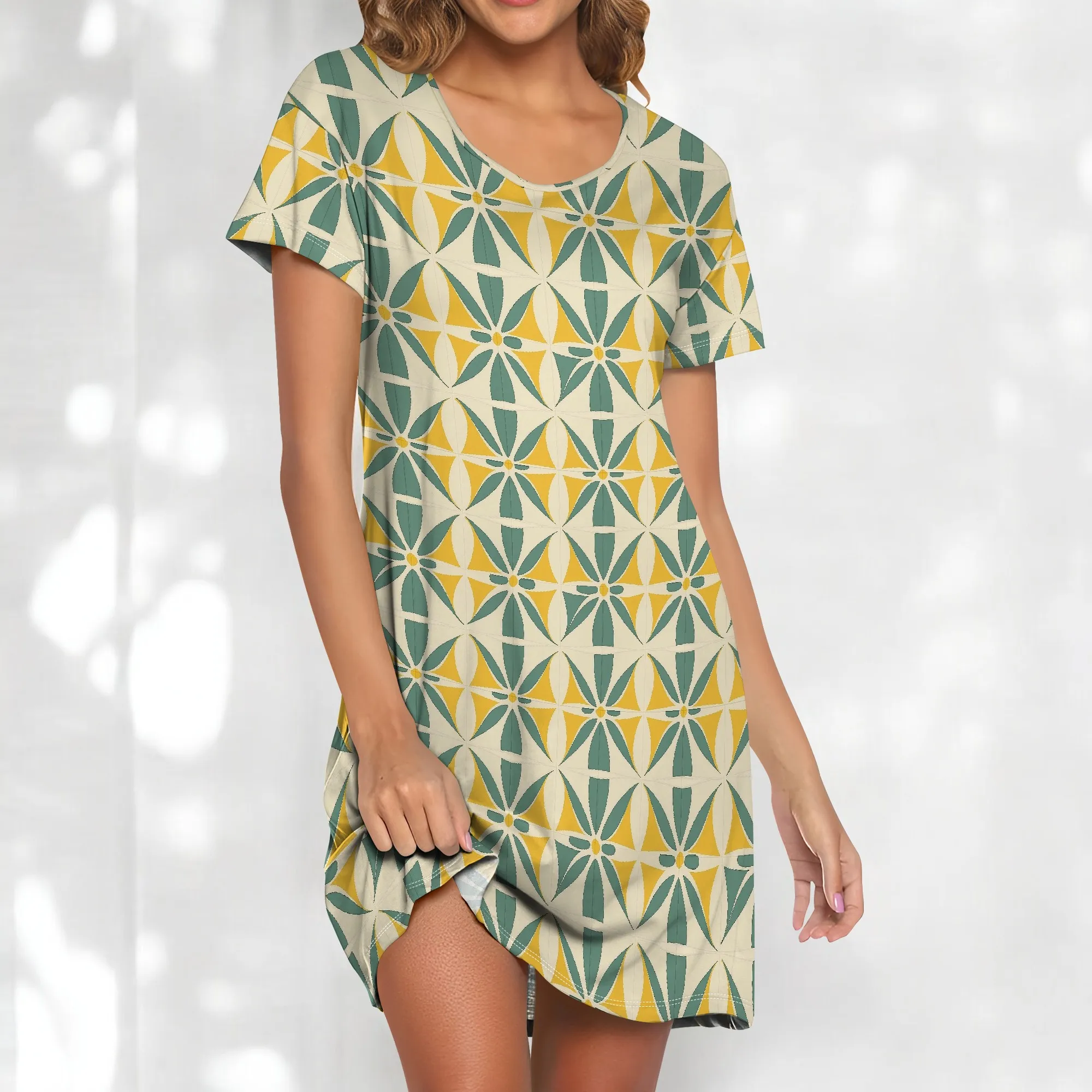 Afro Heritage Star Print Dress S-3XL Yellow & Green Geometric Fit for Juneteenth or Cultural Daywear
Afro Heritage Star Print Dress S-3XL Yellow & Green Geometric Fit for Juneteenth or Cultural Daywear