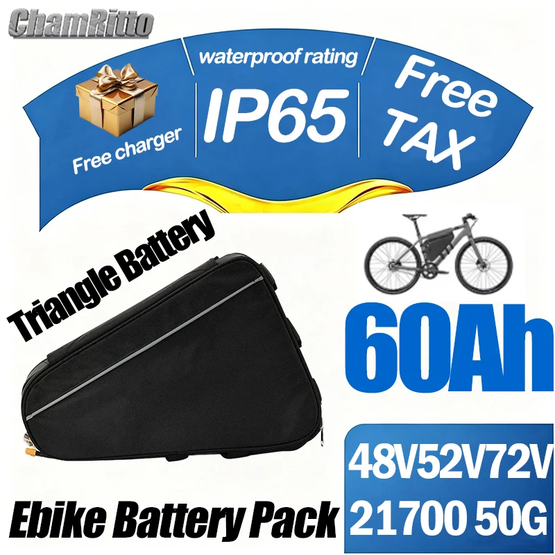 Литиевая аккумуляторная батарея 52В 48В 60В 35Ач 40Ач 50Ач 60Ач 72В 3000Вт 21700 100Ач BMS для электровелосипедов, треугольная, большой емкости
Литиевая аккумуляторная батарея 52В 48В 60В 35Ач 40Ач 50Ач 60Ач 72В 3000Вт 21700 100Ач BMS для электровелосипедов, треугольная, большой емкости