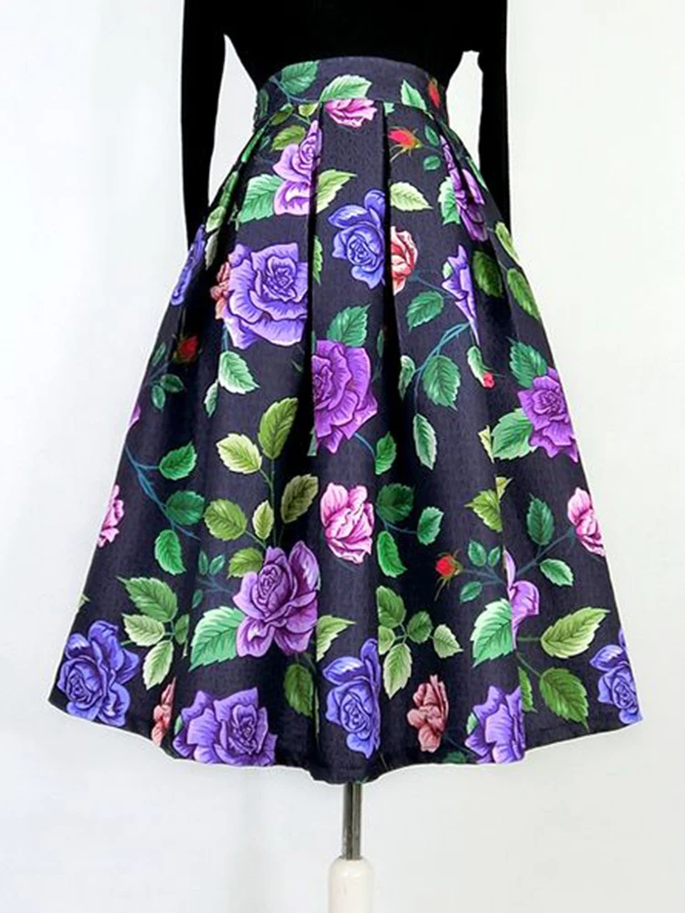 Floral midi skirt for women's summer dress 2025 new mid to long style printed high waisted A-line pleated skirt
Floral midi skirt for women's summer dress 2025 new mid to long style printed high waisted A-line pleated skirt