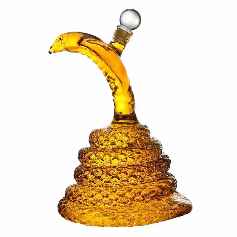 High borosilicate glass sparkling wine bottle, handmade, white wine bottle, handicraft, snake year limited snake bottle
High borosilicate glass sparkling wine bottle, handmade, white wine bottle, handicraft, snake year limited snake bottle