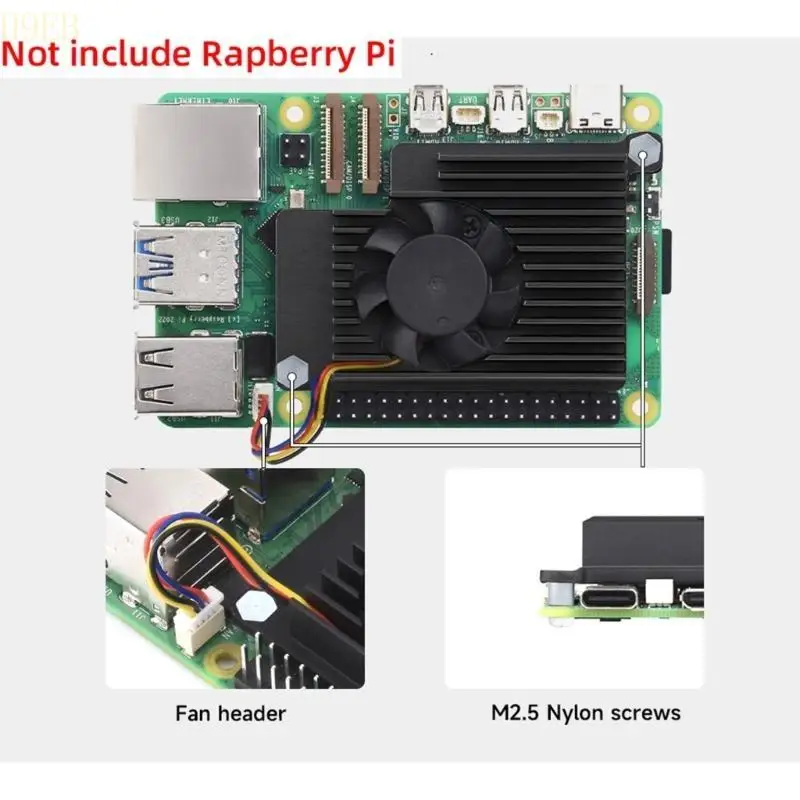 H9EB Cooling Radiator Cooling Fan for RPI 5 Development Board with Aluminum Heatsink
H9EB Cooling Radiator Cooling Fan for RPI 5 Development Board with Aluminum Heatsink