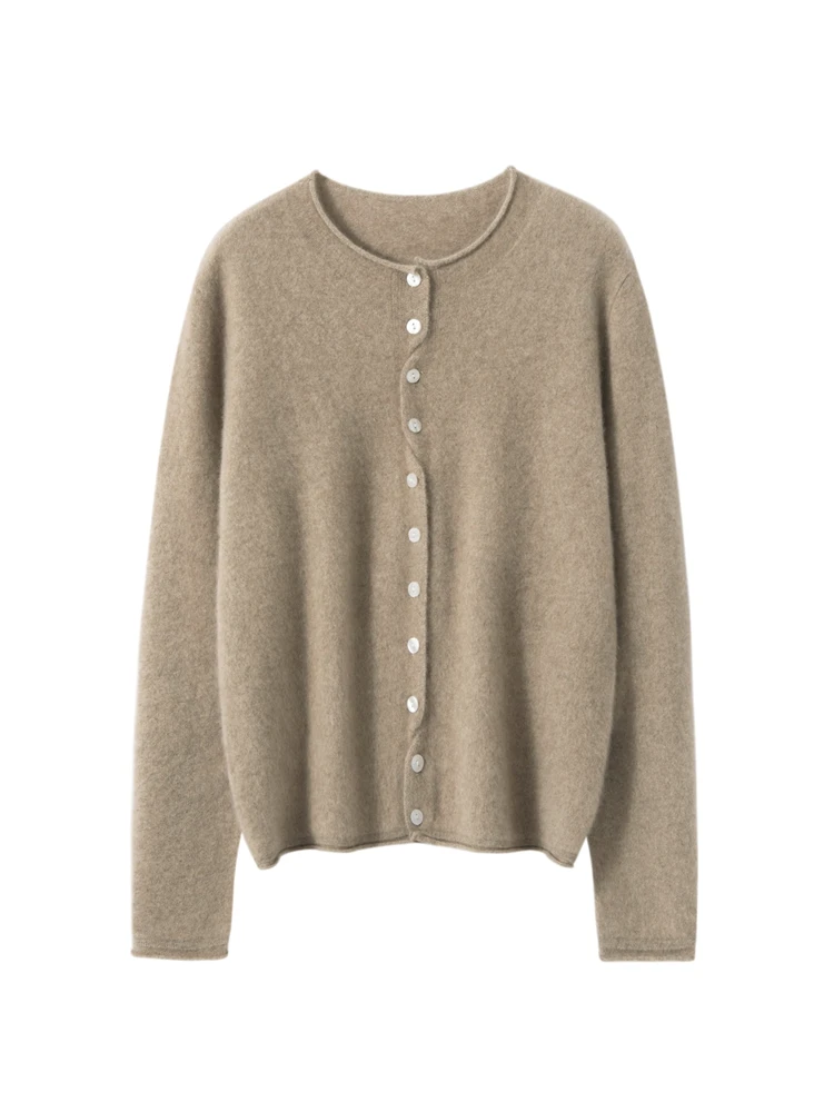 Women's 100% Cashmere Thick Casual Loose Knitted Cardigan Sweater Autumn Winter Solid O-NECK Soft Warm Comfort Clothing Tops
Women's 100% Cashmere Thick Casual Loose Knitted Cardigan Sweater Autumn Winter Solid O-NECK Soft Warm Comfort Clothing Tops