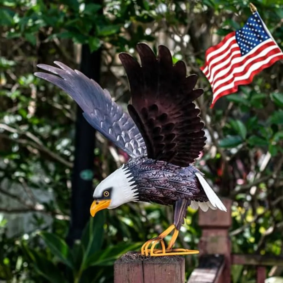 Metal Bald Eagle Large Outdoor Statues Garden Decor Sculptures Statues Outdoor Majestic America Eagle Bird Decor for Patio Yard
Metal Bald Eagle Large Outdoor Statues Garden Decor Sculptures Statues Outdoor Majestic America Eagle Bird Decor for Patio Yard