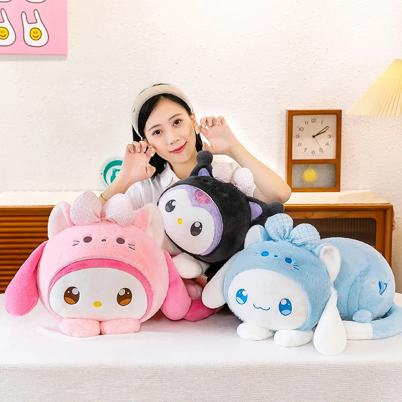 55cm Big Size Kawaii Sanrio Kuromi My MelodyStuffed Animal Cartoon Anime Plush Stuffed Doll Transformed Cat Plushies Gift
55cm Big Size Kawaii Sanrio Kuromi My MelodyStuffed Animal Cartoon Anime Plush Stuffed Doll Transformed Cat Plushies Gift