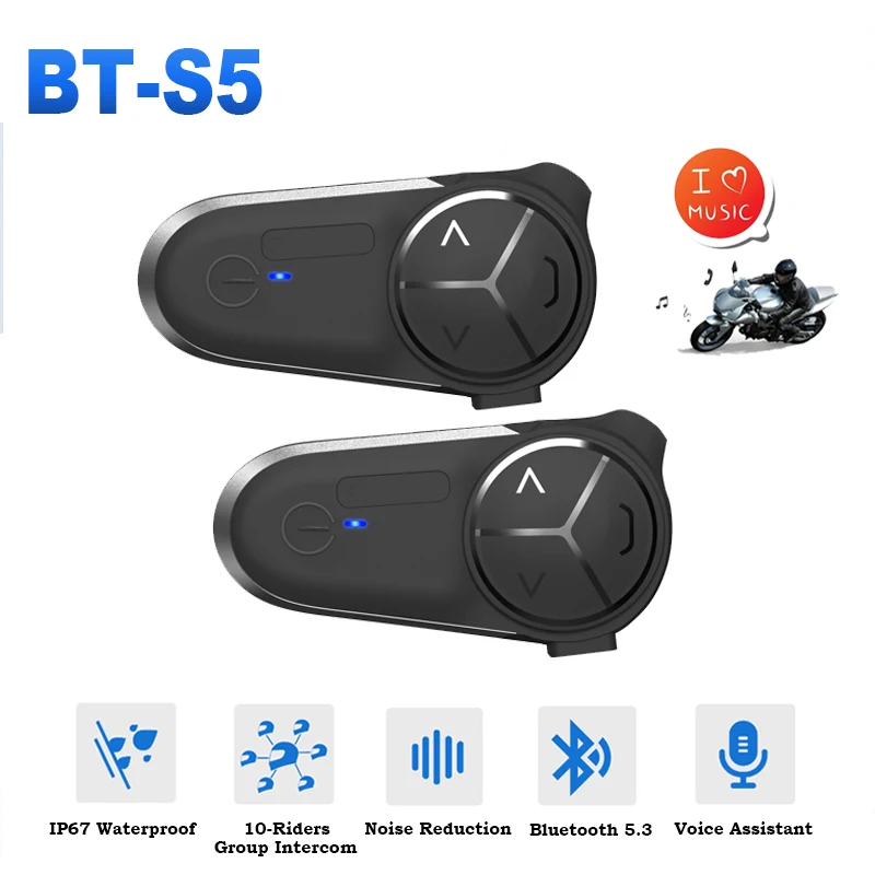 BT-S5 Гарнитура для мотоциклетного шлема Bluetooth 5.3 Поддержка 10-годов Групповой переговорный телефон 2 гонщики Расстояние домофона 500 м CVC Водонепроницаемый
BT-S5 Гарнитура для мотоциклетного шлема Bluetooth 5.3 Поддержка 10-годов Групповой переговорный телефон 2 гонщики Расстояние домофона 500 м CVC Водонепроницаемый