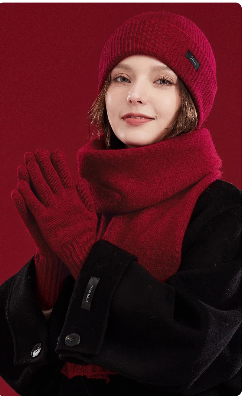 Рождественский красный комплект из 3 шт., шерстяной шарф, шапка, перчатки, мягкие ребристые шапочки с манжетами, шарфы для женщин с принесите тебя, удачающая подарочная коробка
Рождественский красный комплект из 3 шт., шерстяной шарф, шапка, перчатки, мягкие ребристые шапочки с манжетами, шарфы для женщин с принесите тебя, удачающая подарочная коробка