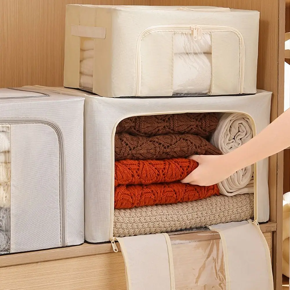 Stackable Closet Clothing Organizer Foldable Durable Steel Frame Fabric Storage Box Clear View Window Dustproof
Stackable Closet Clothing Organizer Foldable Durable Steel Frame Fabric Storage Box Clear View Window Dustproof