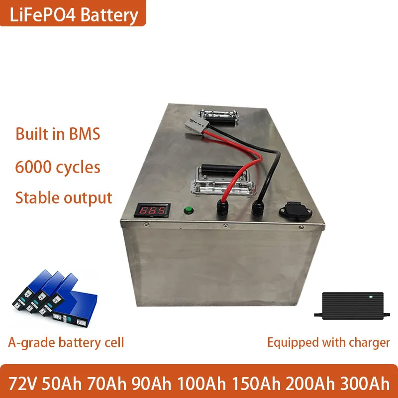 new72V Lithium Battery 50Ah 70Ah 90Ah 100Ah 150Ah 180Ah 200Ah 300Ah Lifepo4 Batteria for 3000W 7000W Tricycle Motorcycle EV RV
new72V Lithium Battery 50Ah 70Ah 90Ah 100Ah 150Ah 180Ah 200Ah 300Ah Lifepo4 Batteria for 3000W 7000W Tricycle Motorcycle EV RV