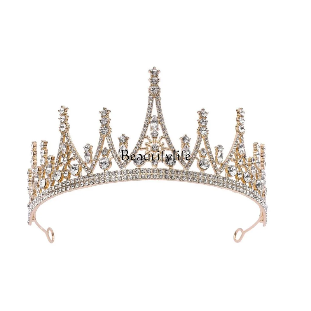 European and American Bride Crown Alloy Crown Atmospheric Princess Korean Wind Muse Crystal Headband
European and American Bride Crown Alloy Crown Atmospheric Princess Korean Wind Muse Crystal Headband