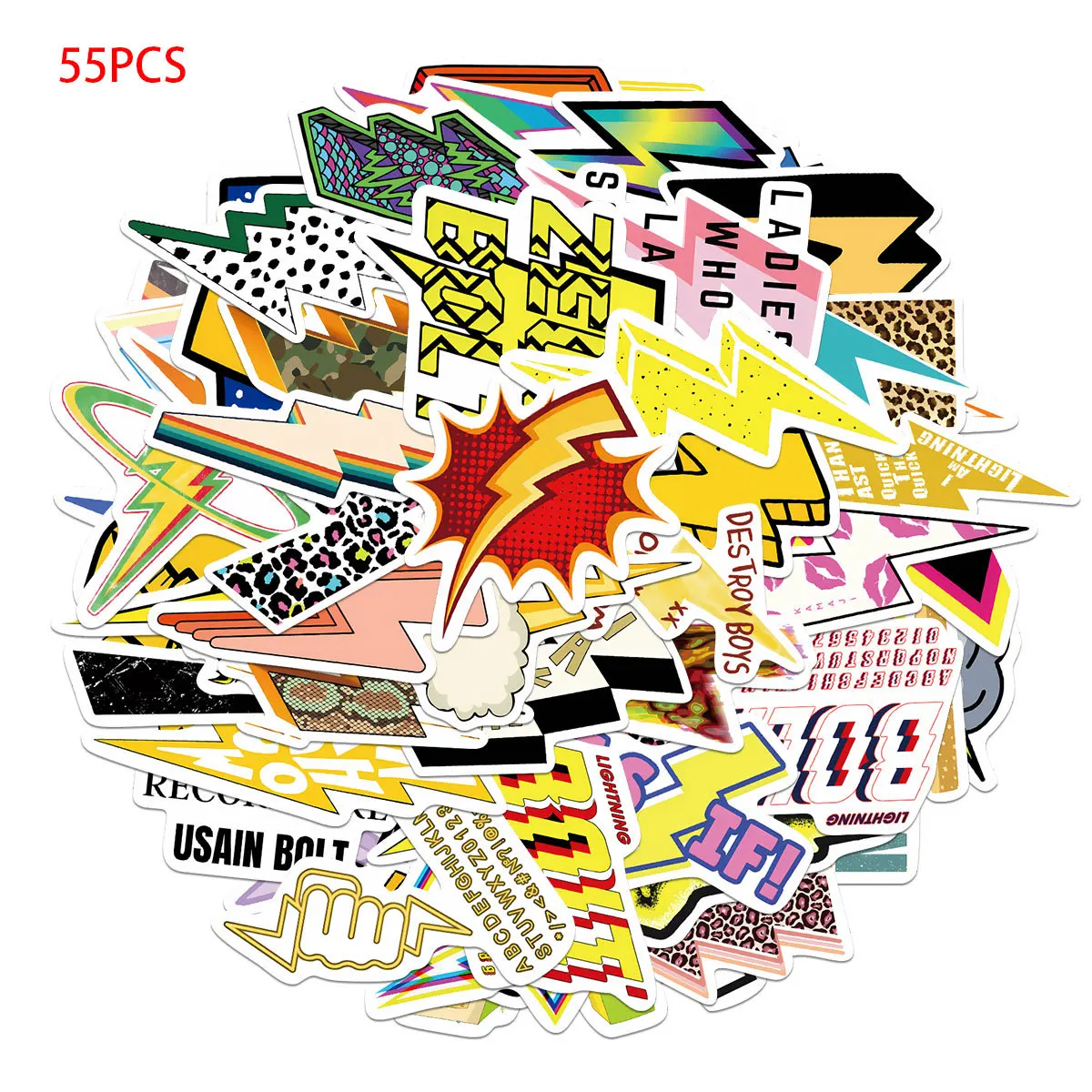 55Pcs Lightning Style Stickers Ins Simple and Creative Mobile Art Graffiti Decoration Waterproof Stickers
55Pcs Lightning Style Stickers Ins Simple and Creative Mobile Art Graffiti Decoration Waterproof Stickers