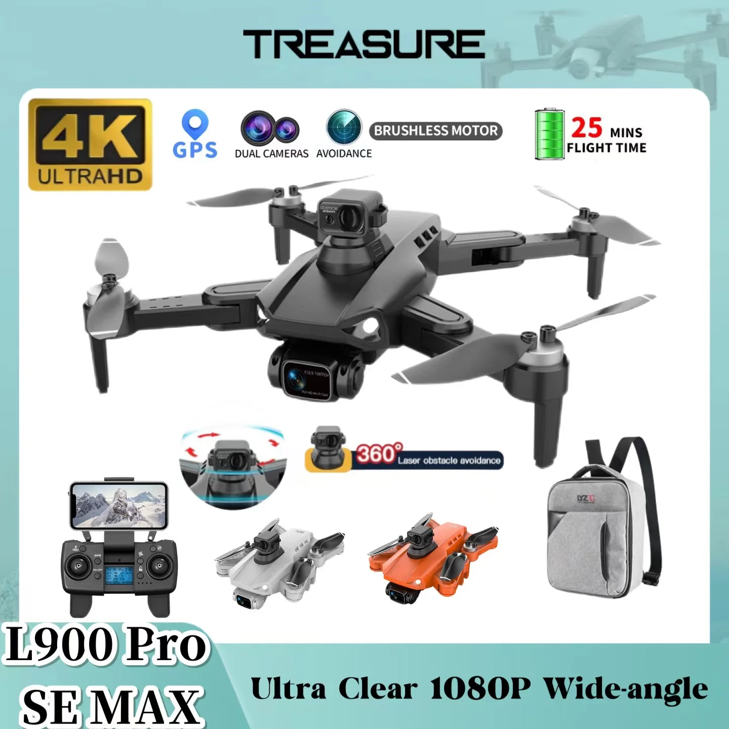 Квадрокоптер L900 Pro SE MAX, профессиональная камера 4K, фотоаппарат с Wi-Fi, FPV, обход препятствий на 360 °, бесщеточный двигатель, Радиоуправляемый мини-Дрон, игрушка
Квадрокоптер L900 Pro SE MAX, профессиональная камера 4K, фотоаппарат с Wi-Fi, FPV, обход препятствий на 360 °, бесщеточный двигатель, Радиоуправляемый мини-Дрон, игрушка
