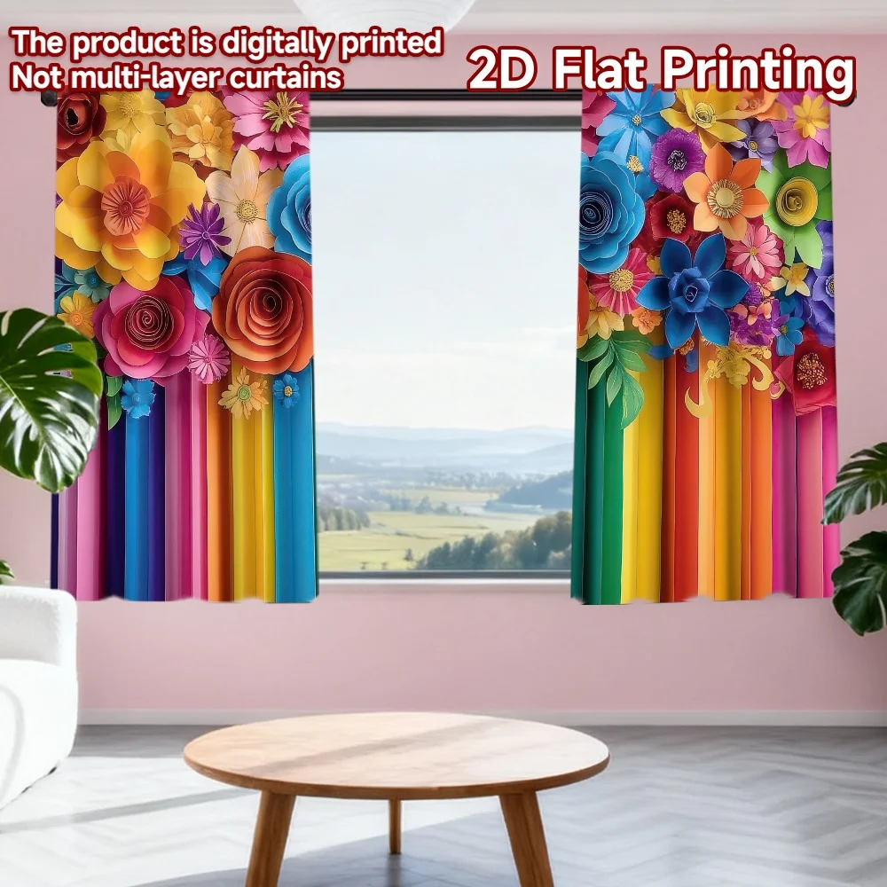 2D flat printing 2pcs Curtain Colorful Paper Flowers Celebration Digital Printed Polyester Drapes Festive Curtains Perfect for
2D flat printing 2pcs Curtain Colorful Paper Flowers Celebration Digital Printed Polyester Drapes Festive Curtains Perfect for