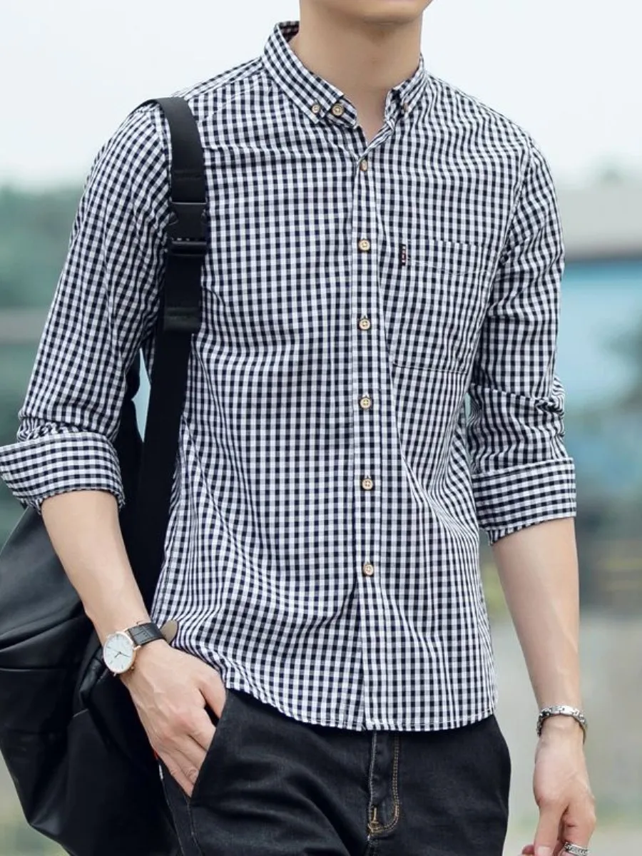 Мужская свободная тонкая верхняя одежда в стиле ретро с клетчатым узором из хлопка, модная корейская одежда для студентов, весенняя мода
Мужская свободная тонкая верхняя одежда в стиле ретро с клетчатым узором из хлопка, модная корейская одежда для студентов, весенняя мода