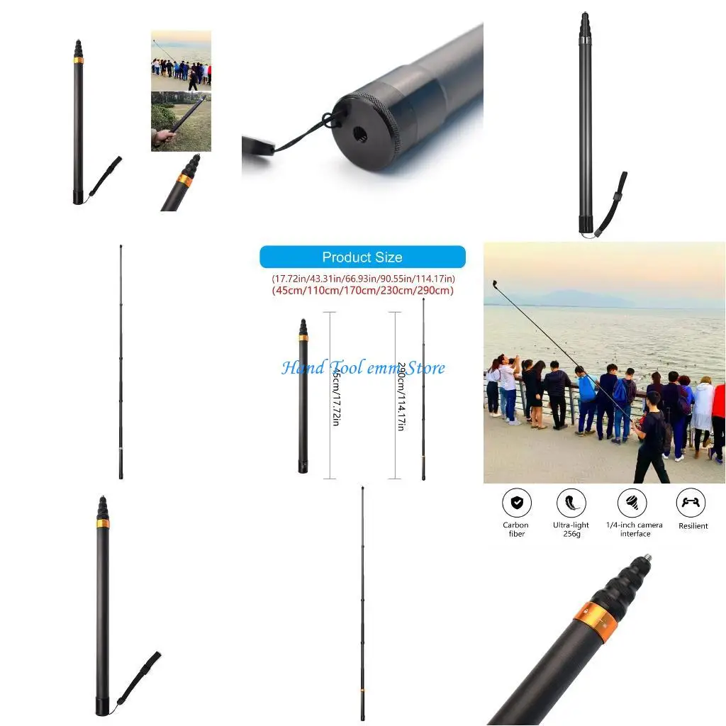 H37F Прочный выдвижной стержень из углеродного волокна, автоматически скрытый на фотографиях, портативный дизайн от 45 до 290 см
H37F Прочный выдвижной стержень из углеродного волокна, автоматически скрытый на фотографиях, портативный дизайн от 45 до 290 см