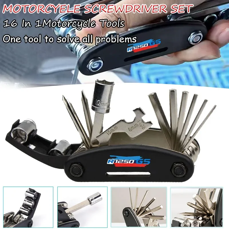 Motorcycle Multifunction Tool Repair 16 functions Screwdriver Set Fit For R1250GS R1200GS LC ADV GSA R 1250 GS Adventure
Motorcycle Multifunction Tool Repair 16 functions Screwdriver Set Fit For R1250GS R1200GS LC ADV GSA R 1250 GS Adventure