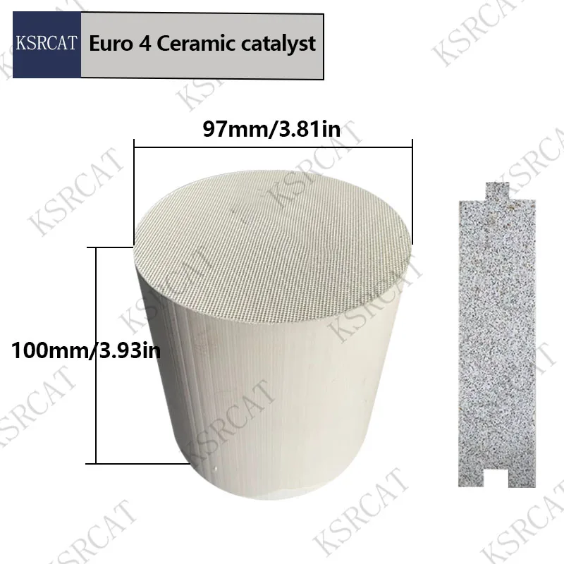 Universal Euro 4 Catalytic Converter 97x100mm Ceramic Honeycomb Automobile Exhaust Gas Treatment Catalyst
Universal Euro 4 Catalytic Converter 97x100mm Ceramic Honeycomb Automobile Exhaust Gas Treatment Catalyst