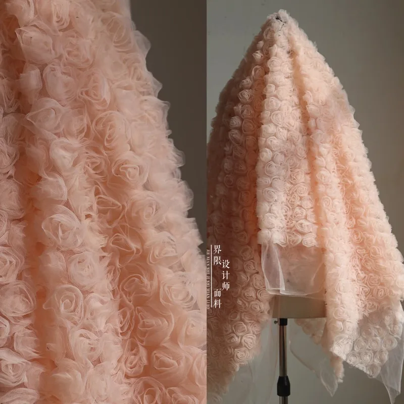 Orange Pink Mesh Three-dimensional Rose Fabric Wedding Dress Dress Designer Fabric Background Fabric
Orange Pink Mesh Three-dimensional Rose Fabric Wedding Dress Dress Designer Fabric Background Fabric