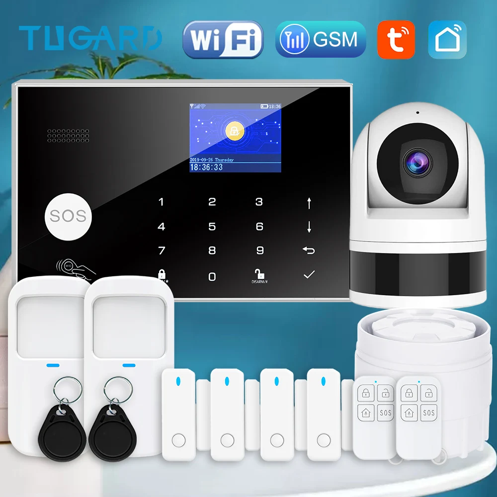 Wireless Home Security GSM WiFi Alarm System with Door Window Sensors, Motion Detector, Phone APP Alert, No Contract, Alexa
Wireless Home Security GSM WiFi Alarm System with Door Window Sensors, Motion Detector, Phone APP Alert, No Contract, Alexa